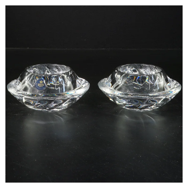 Glas lysestage fra Holmegaard (str. Ø 12x5 cm)