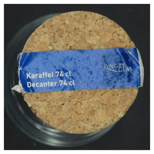Karaffel med korklåg fra Lyngby Glas (str. 25x8 cm)