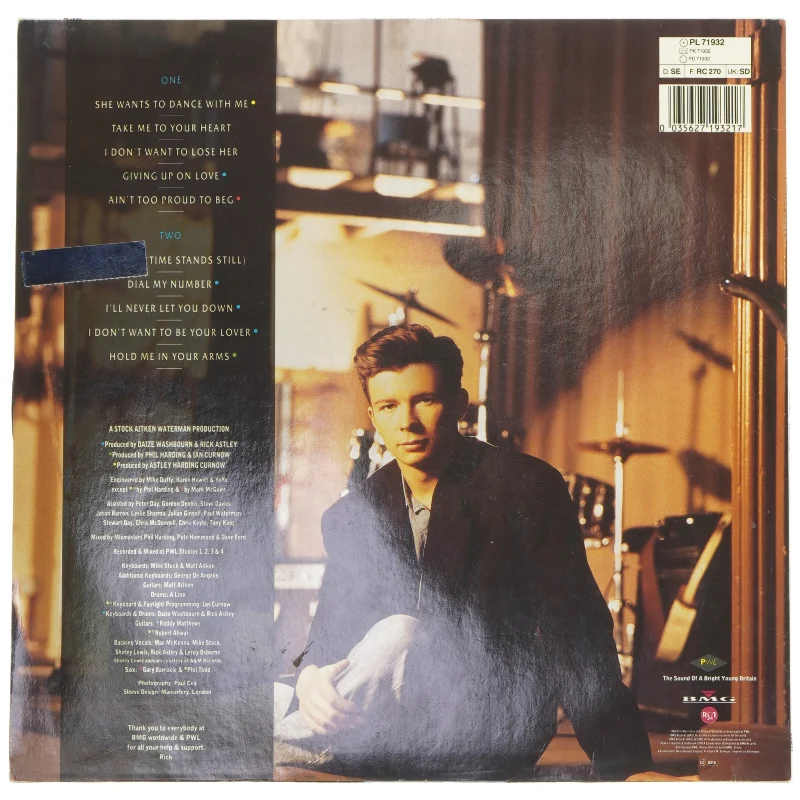 Rick Astley - Hold Me in Your Arms LP