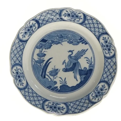 Blå og hvide tallerkener med mønster, Ø 23 cm, 2 stk (str. 2 stk Ø 23 cm)