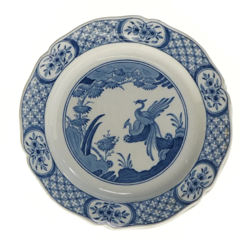 Blå og hvide tallerkener med mønster, Ø 23 cm, 2 stk (str. 2 stk Ø 23 cm)
