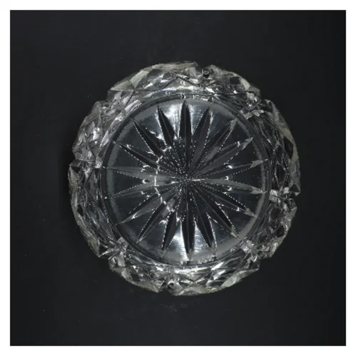 Krystal skål med sølvkant (str. Ø 20x10 cm)