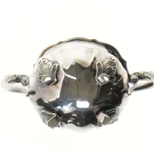 Sølv sukkerskål (str. 10x17,5 cm)