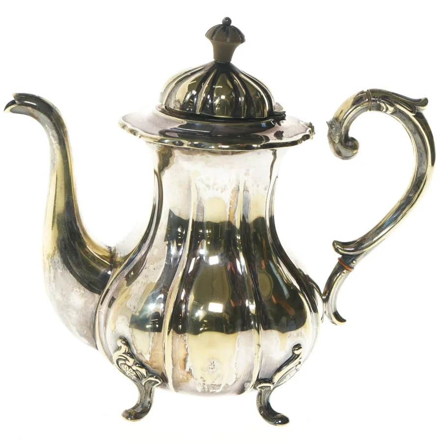 Antik sølvtetekande (str. 24x26 cm)
