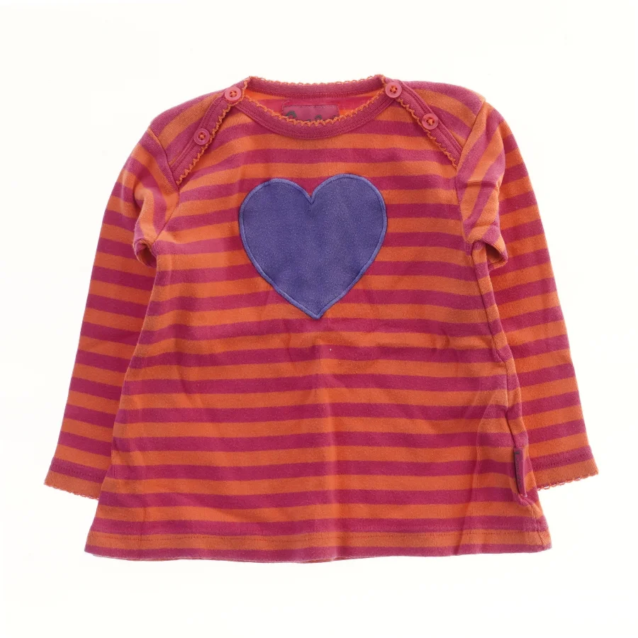 Langærmet bluse med striber og hjerte fra Cupcake (str. 80)