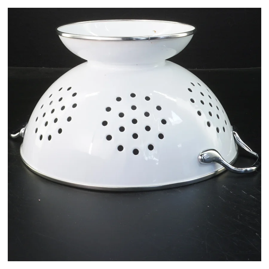 Hvid metalsigte (str. Ø 22x12,5 cm)