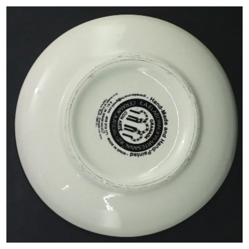 Lille håndmalet keramikfad (str. Ø 12 cm)