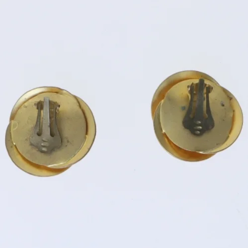 Vintage klipsøreringe med perle (str. 35 mm)