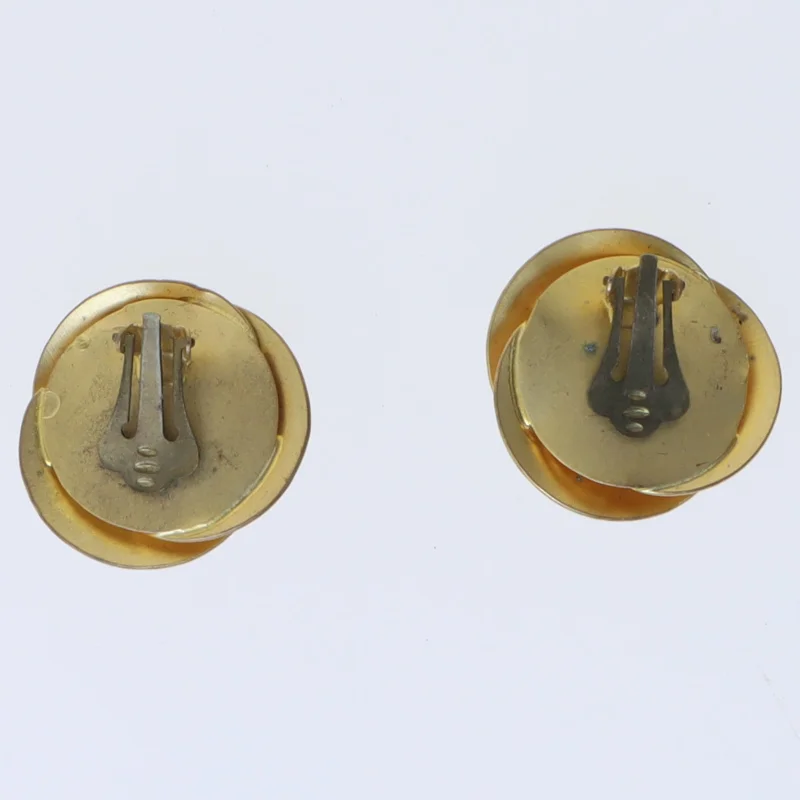 Vintage klipsøreringe med perle (str. 35 mm)