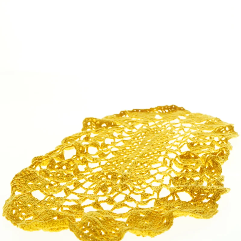 Gul hæklet borddug (str. 53 x 26 cm)