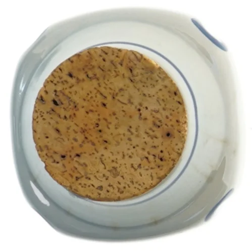 Keramikbeholder med korklåg fra Søholm (str. 16,5 cm)