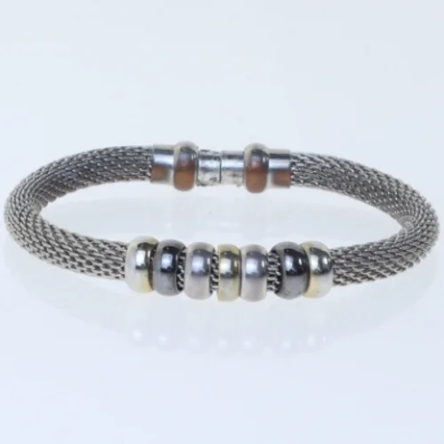 Armbånd med metalperler (str. 20,5 cm)