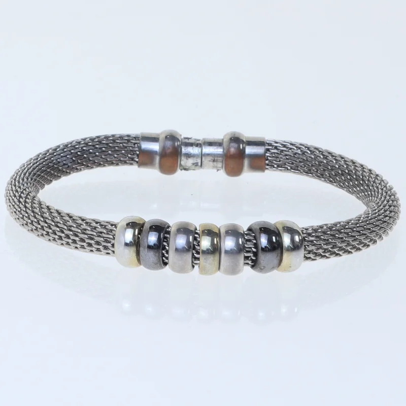 Armbånd med metalperler (str. 20,5 cm)