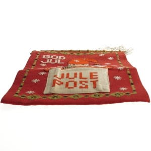 Broderet julepost ophæng (str. 38x24 cm)