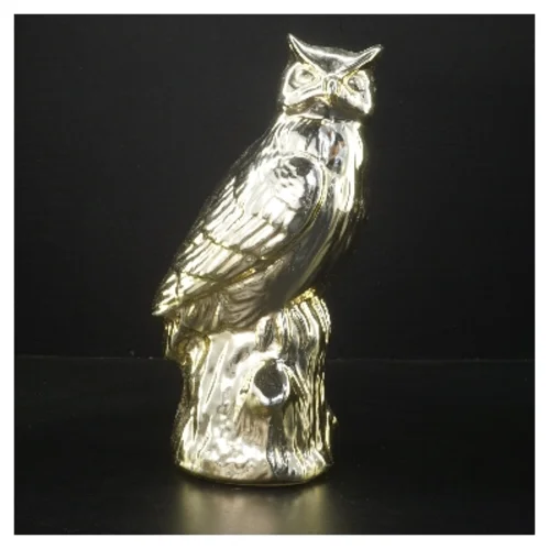 Guld ugle sparebøsse (str. 27 cm)