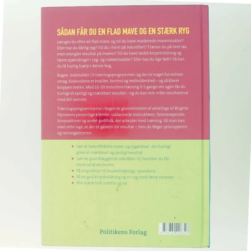 Træn dig til flad mave & stærk ryg af Birgitte Nymann (Bog)