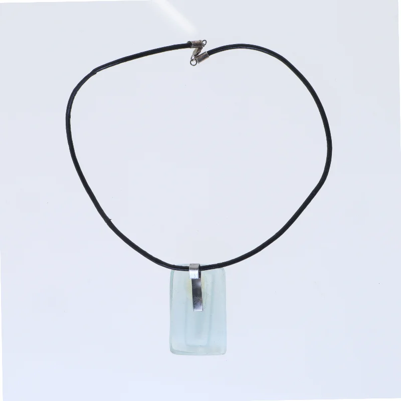 Glasvedhæng halskæde (str. 42 cm)