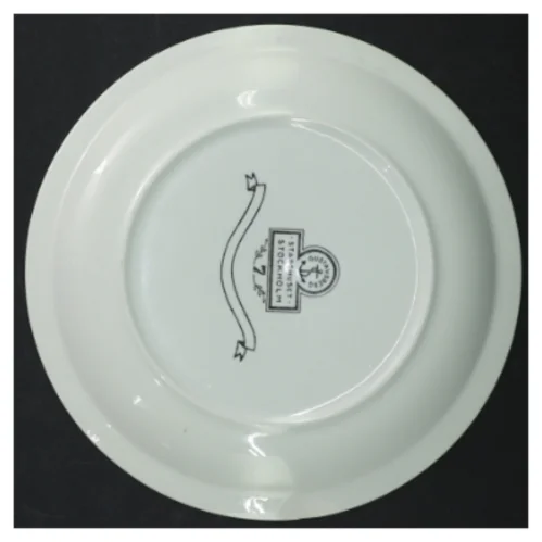 Dekorativt porcelænstallerken fra Gustavsberg (str. Ø. 19 cm)