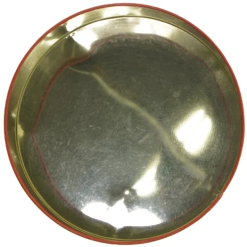 Rund metaldåse med poinsettia dekoration (str. Ø 22 cm)