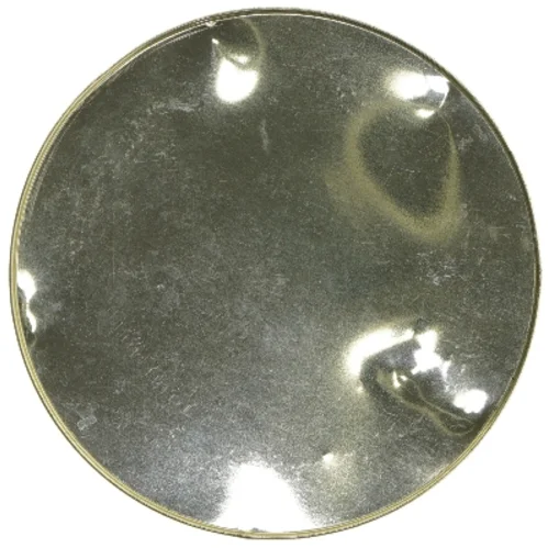 Rund metaldåse med poinsettia dekoration (str. Ø 22 cm)