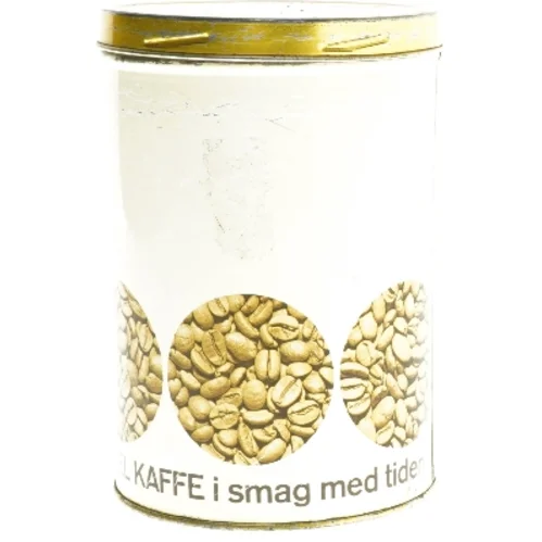 Vintage kaffedåse med låg (str. 16x11 cm)