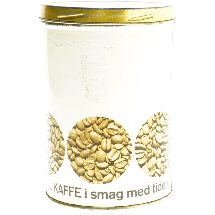 Vintage kaffedåse med låg (str. 16x11 cm)