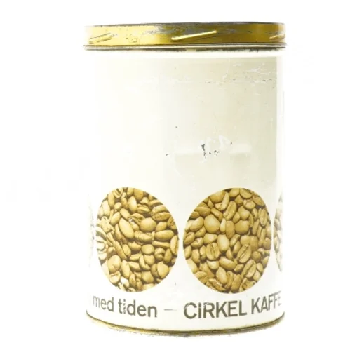 Vintage kaffedåse med låg (str. 16x11 cm)