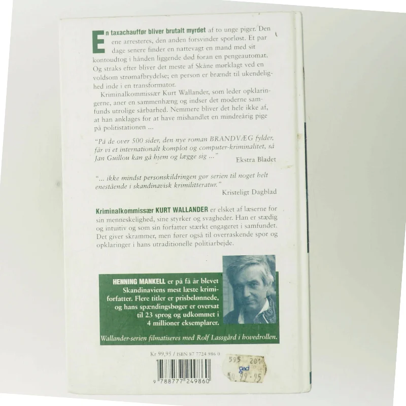 Brandvæg af Henning Mankell (Bog)