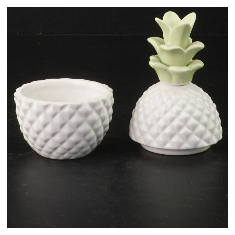 Ananasformet keramikvase (str. H 13 cm)