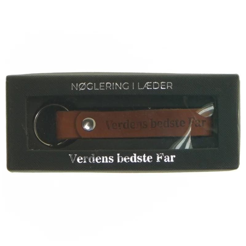 læder nøglering 'Verdens bedste Far' (str. 12 cm)