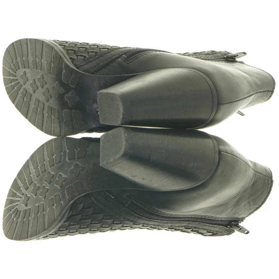 Sorte ankelstøvler med hæl fra Gardena (str. 39 )