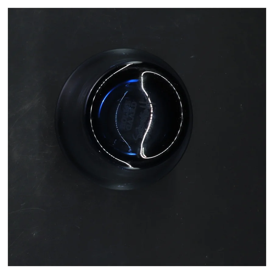 Blå glasvase fra Holmegaard (str. 15x8 cm)