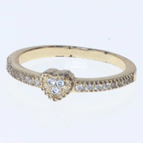 Guld ring med hjerte design (str. 54 mm)