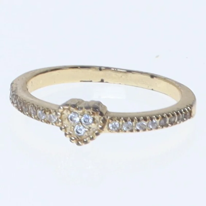 Guld ring med hjerte design (str. 54 mm)