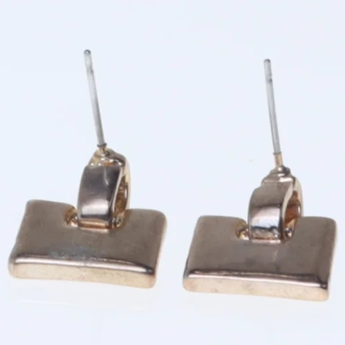 Øreringe med rød emalje og klare sten (str. 1,5 cm)