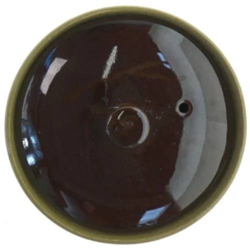 Keramisk sildekrukke med låg (str. Ø 14 cm)