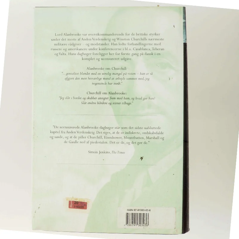 Krigsdagbøger 1939-1945 af Alan Francis Alanbrooke (Bog)