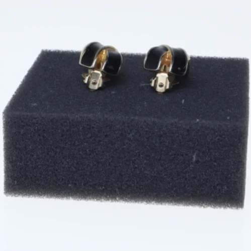 Sort guld ørestikker (str. 2 cm)