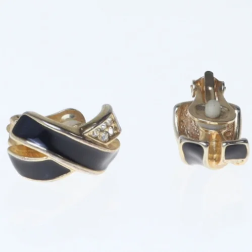 Sort guld ørestikker (str. 2 cm)