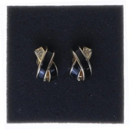 Sort guld ørestikker (str. 2 cm)