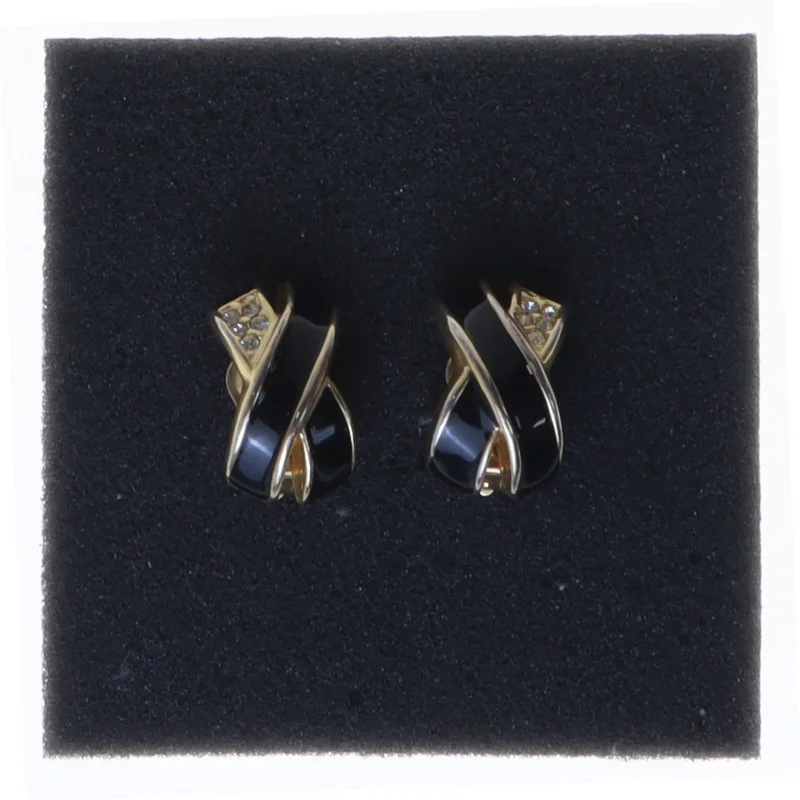 Sort guld ørestikker (str. 2 cm)