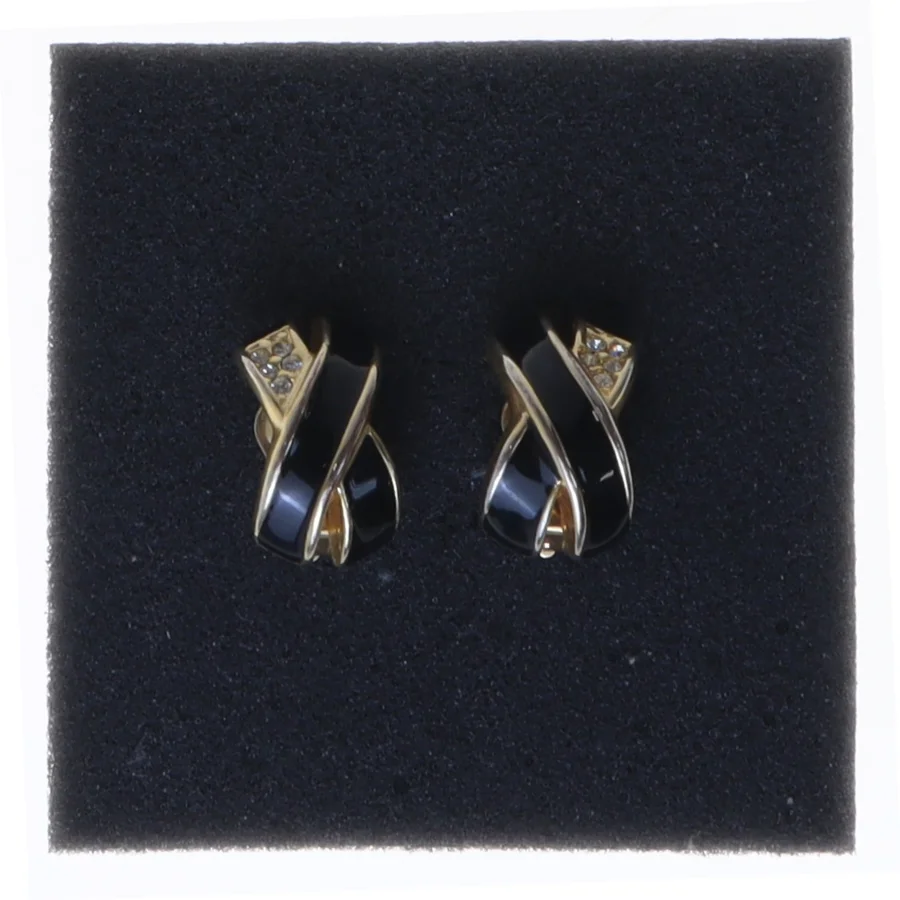 Sort guld ørestikker (str. 2 cm)