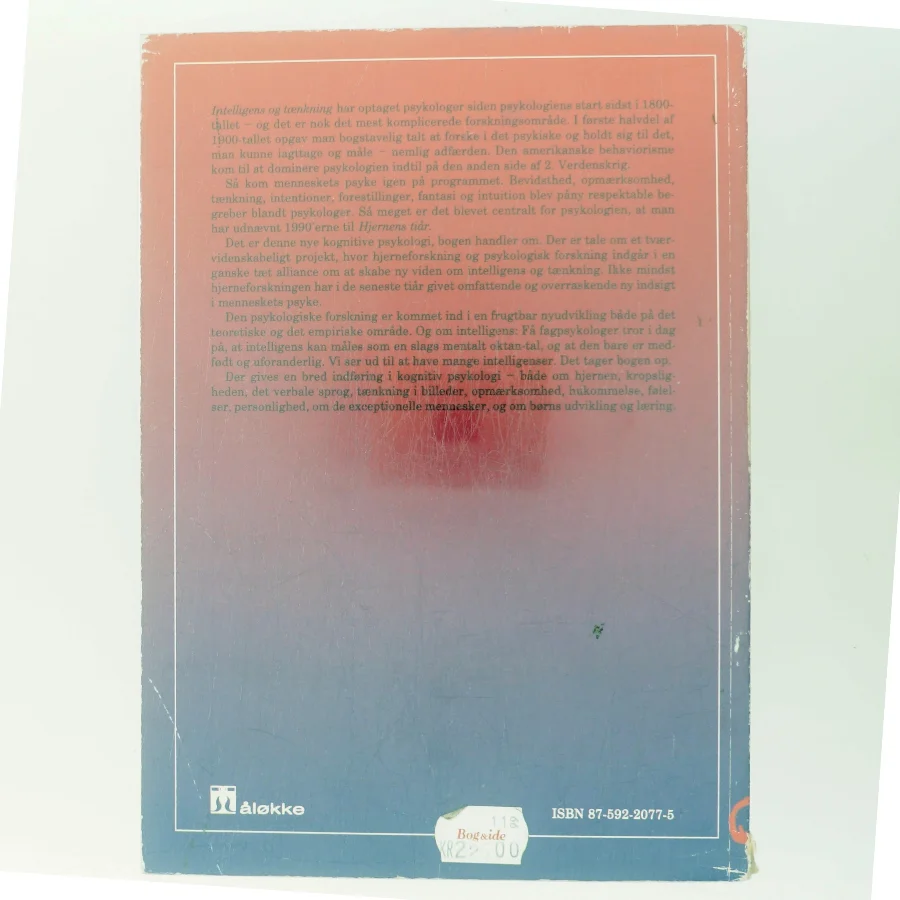 Intelligens og Tænkning af Mogens Hansen (Bog)