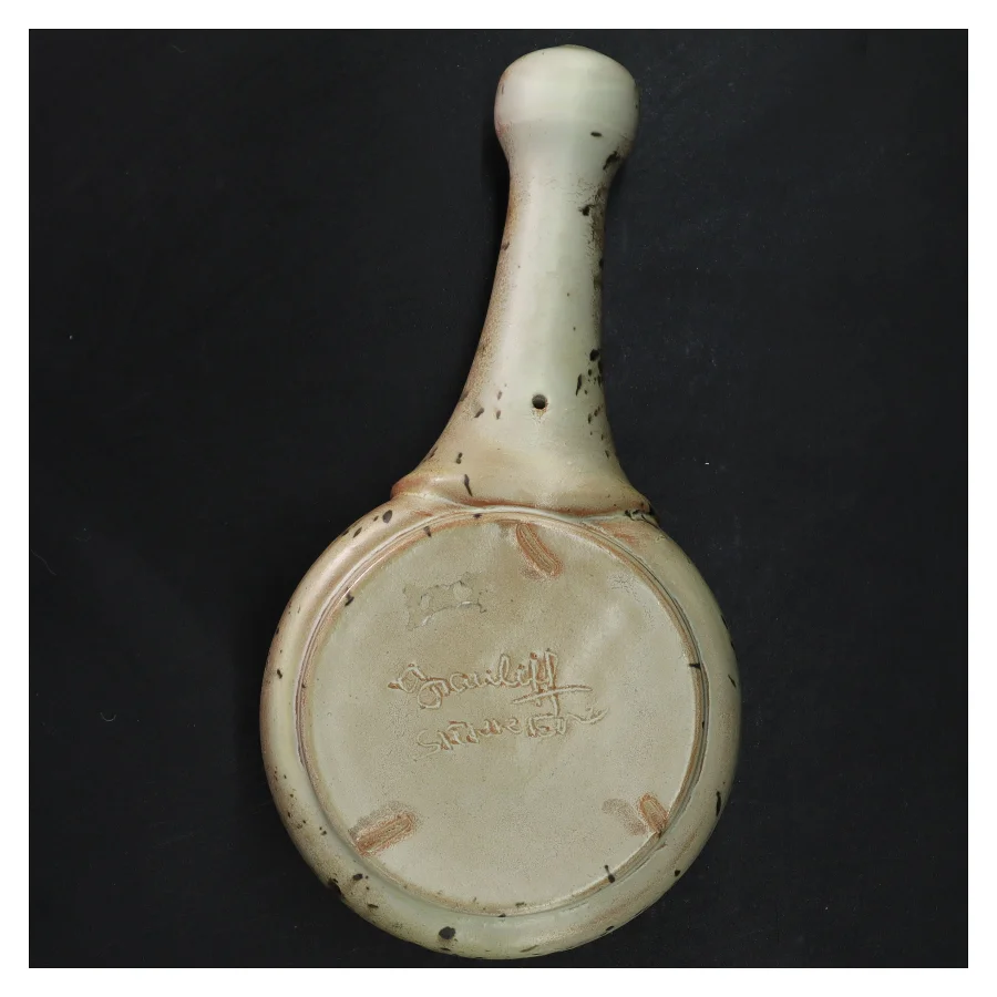 Keramik skål med hank (str. 13 cm i diameter. 8 cm høj)