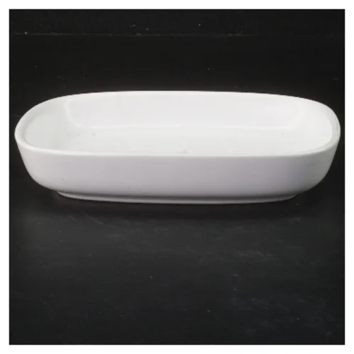Hvid porcelænsfad (str. 16,5x12,5 cm)