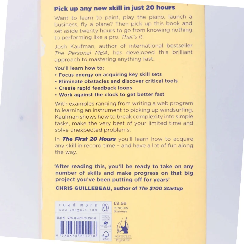 The First 20 Hours af Josh Kaufman (Bog)