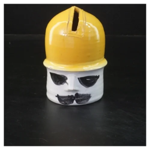 Keramisk sparebøsse (str. 13x8 cm)