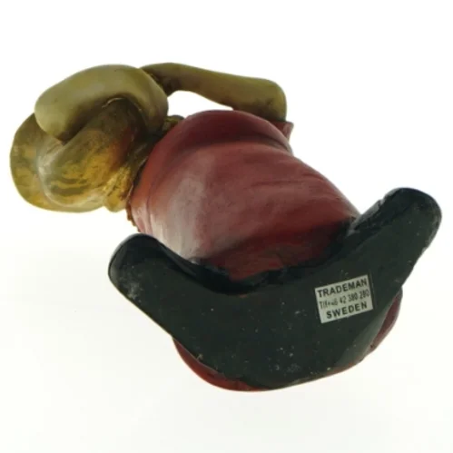 Lerfigur af klovn med trompet (str. 17 cm)