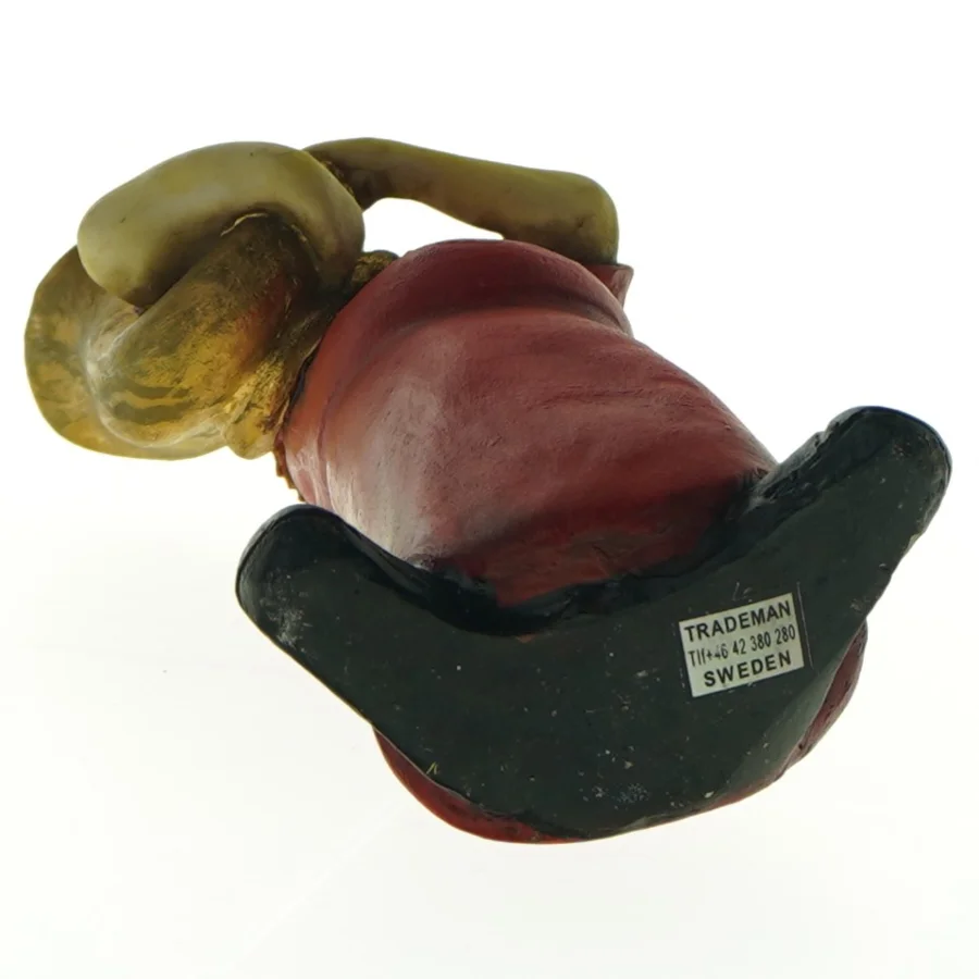 Lerfigur af klovn med trompet (str. 17 cm)