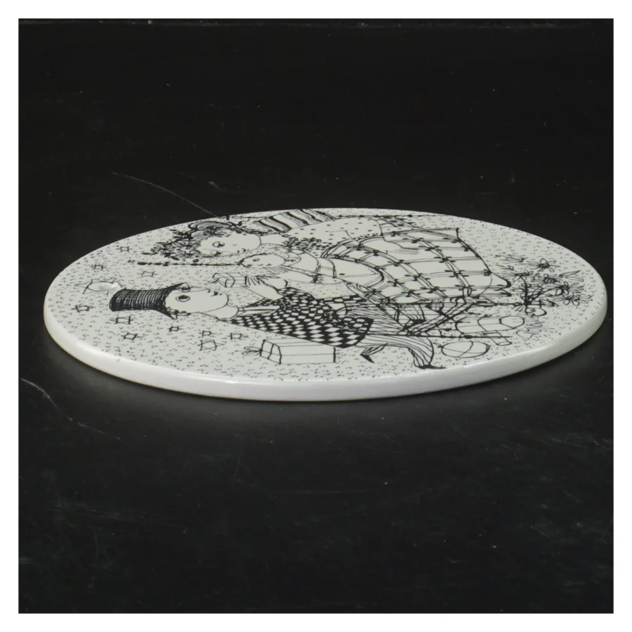 Juleplatte 'December Mirakel' fra Bjørn Wiinblad (str. Ø 15 cm)